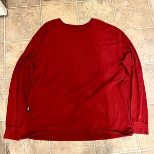Fruit of the Loom Men's Long Sleeve Crewneck Shirt - Deep Red